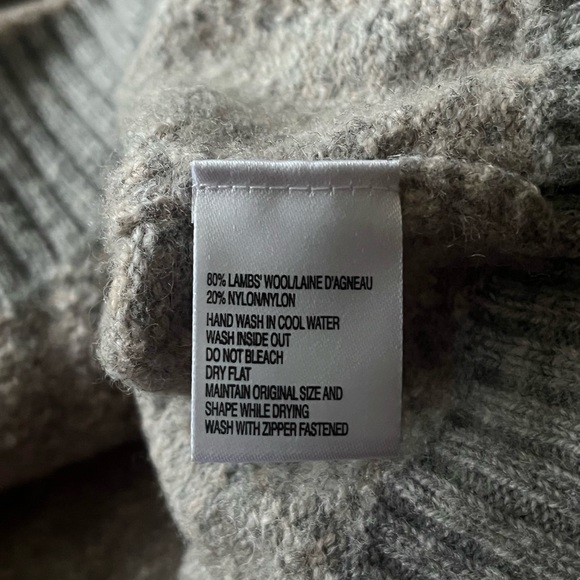 Black Brown 1826 Quarter Zip Wool Sweater Size M Light Gray/Tan - Picture 7 of 7